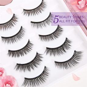 img 3 attached to 💕 Magnetic Eyelash and Eyeliner Kit - 5 Pairs of Reusable Natural Look False Lashes with Tweezers