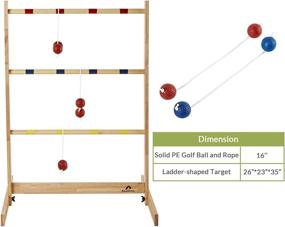 img 1 attached to 🎉 ApudArmis Wooden Golf Ladder Toss Game Set - Outdoor Yard Beach Game for Kids, Adults, and Family with 6 Bolos Balls and Carrying Case