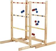 🎉 apudarmis wooden golf ladder toss game set - outdoor yard beach game for kids, adults, and family with 6 bolos balls and carrying case логотип