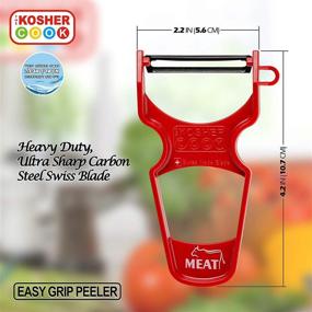 img 3 attached to The Kosher Cook Y Vegetable Peeler - Heavy Duty Stainless Steel Blade - Swiss Peeler - Ergonomic Handle - Color Coded Kitchen Tools - Red