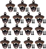 🍻 15 pieces of wall mount vintage rustic bottle openers for bars, restaurants, ktvs, hotels, and homes - suitable for vintage bar décor (red copper) логотип