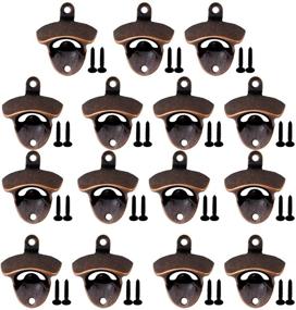 img 4 attached to 🍻 15 Pieces of Wall Mount Vintage Rustic Bottle Openers for Bars, Restaurants, KTVs, Hotels, and Homes - Suitable for Vintage Bar Décor (Red Copper)