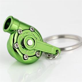 img 2 attached to Maycom Creative Spinning New Turbo Turbocharger Keychain Key Chain Ring Keyring Keyfob (Anodized Green)