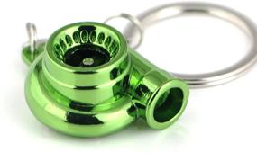 img 4 attached to Maycom Creative Spinning New Turbo Turbocharger Keychain Key Chain Ring Keyring Keyfob (Anodized Green)