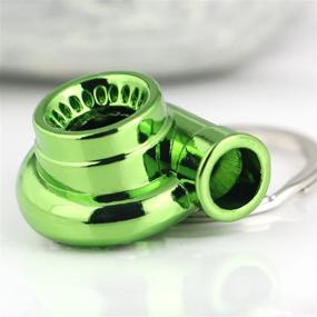 img 1 attached to Maycom Creative Spinning New Turbo Turbocharger Keychain Key Chain Ring Keyring Keyfob (Anodized Green)