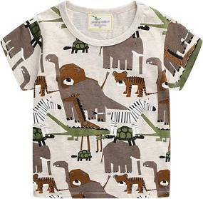 img 3 attached to 🦖 Unique and Stylish Dinosaur Graphic Crewneck T-Shirts for Boys by LOKTARC