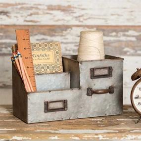 img 1 attached to Desk Organizer with Three Bins by Colonial Tin Works