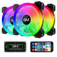 🎛️ gim kb-23 rgb case fans, 3 pack 120mm quiet computer cooling pc fans for enhanced performance, music rhythm 5v argb addressable motherboard sync/rc controller, colorful cooler with adjustable speed and fan control hub logo