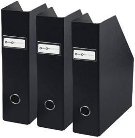 img 1 attached to 📦 Organize with Bigso Fiona Magazine Storage Boxes - Set of 3, Black, 10 x 12.5 x 3.3 inches