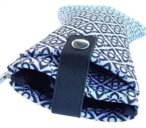 img 1 attached to Buti-Eyes Double Eyeglass Case Pouch and Soft Sunglasses Holder: Navy Floral Stars - Convenient Clip-On Design