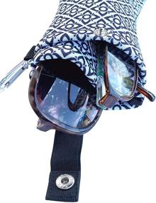 img 2 attached to Buti-Eyes Double Eyeglass Case Pouch and Soft Sunglasses Holder: Navy Floral Stars - Convenient Clip-On Design