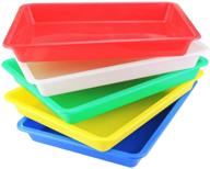 🎨 weoxpr 5 pack multicolor plastic art trays - versatile organizer & serving trays - perfect for art & crafts, painting, diy projects, beads & organizing supplies logo