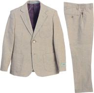 👔 stylish gioberti kids and boys linen suit set: sleek jacket and dress pants combo logo