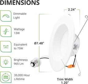 img 3 attached to Sunco Lighting 16 Pack 5/6 Inch LED Recessed Downlight, Baffle Trim, Dimmable, 13W=75W, 4000K Cool White, 965 LM, Damp Rated, Easy Retrofit Installation - UL + Energy Star