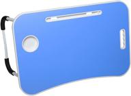 🔵 sitright складной планшет и подставка для коленей с держателем для чашки: универсальный лаптоп для детей, кровати, дивана - синий. логотип