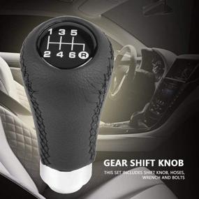 img 3 attached to 🚗 Рычаг переключения передач Qiilu Gear Shift Lever Knob Stick Head, 6-ступенчатая универсальная ручка для переключения передач автомобиля со стержнем переключения и 3 черными шлангами из полиуретана.