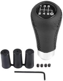 img 4 attached to 🚗 Рычаг переключения передач Qiilu Gear Shift Lever Knob Stick Head, 6-ступенчатая универсальная ручка для переключения передач автомобиля со стержнем переключения и 3 черными шлангами из полиуретана.