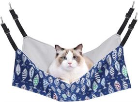 img 4 attached to 🐱 Ultimate Comfy Haven: Adjustable Cat Hammock Bed for Cats, Small Dogs, Rabbits & More