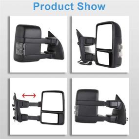 img 3 attached to 🔍 ECCPP Tow Mirrors for 1999-2015 Ford F250 F350 F450 F550 Super Duty - Manual Control, Turn Signal Light, Non-Heated Pair Mirrors - Driver and Passenger Side