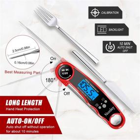 img 1 attached to 🌡️ Waterproof Ultra Fast Instant Read Digital Meat Thermometer for Cooking - Backlight &amp; Calibration Included - Ideal for Grilling BBQ Smoker Oil Deep Fry Candy Turkey