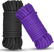 🔮 durable multipurpose soft cotton rope, 2 pcs 32 feet 10 meter long cord – purple & black logo