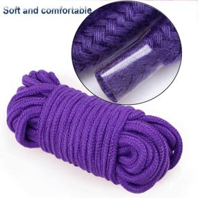 img 1 attached to 🔮 Durable Multipurpose Soft Cotton Rope, 2 Pcs 32 Feet 10 Meter Long Cord – Purple & Black