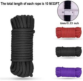 img 3 attached to 🔮 Durable Multipurpose Soft Cotton Rope, 2 Pcs 32 Feet 10 Meter Long Cord – Purple & Black