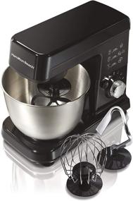 img 4 attached to 🍞 Hamilton Beach 63325 Stand Mixer, 6 Speed Electric with Stainless Steel 3.5 Quart Bowl, Planetary Mixing, Tilt-Up Head, 300 Watt Motor, Black