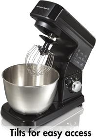 img 2 attached to 🍞 Hamilton Beach 63325 Stand Mixer, 6 Speed Electric with Stainless Steel 3.5 Quart Bowl, Planetary Mixing, Tilt-Up Head, 300 Watt Motor, Black