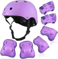 🚲 premium phz kids bike helmet: adjustable toddler helmet with sport protective gear set & knee pads, elbow pads, wrist guards - ideal for boys and girls aged 3 to 14 - child cycling helmet logo