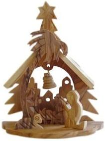 img 4 attached to Olive Wood Nativity House Christmas