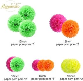 img 2 attached to 🎉 12 PCS Fluorescent Neon Tissue Paper Pom Poms by NICROLANDEE - Ideal for Blacklight Parties, Birthdays, Weddings, Baby Showers, Glow-in-The-Dark Events, Neon Themed Parties, Prom Dances, and Photography