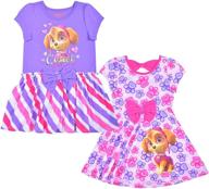 🐾 adorable nickelodeon girls' little 2 pack paw patrol dresses - perfect for paw patrol fans! logo