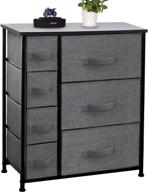 🗄️ cerbior 7-drawer dresser storage organizer - sturdy steel frame with wood top and easy pull fabric bins for clothing and blankets logo