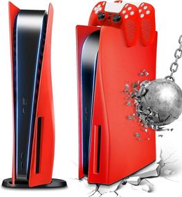 img 4 attached to 🎮 SIKEMAY PS5 Console Faceplate - Red | Hard Shockproof Shell Skin Case | ABS Anti-Scratch Dustproof Cover | Replacement Accessories for PS5 Disc Edition | Improve Your PS5 Gaming Experience