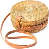 handwoven round rattan basket circle logo