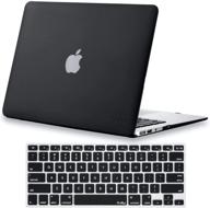 kuzy macbook air 11 inch case a1465, a1370: soft touch hard shell cover in black with keyboard cover logo
