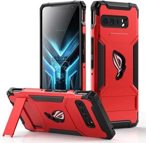 img 4 attached to 🔴 Premium MME Case for ASUS ROG Phone 3 – Air Trigger Compatible, Military Grade Drop Protection, Kickstand, Camera Protectors, Dust Plugs, 9D Tempered Glass | Red