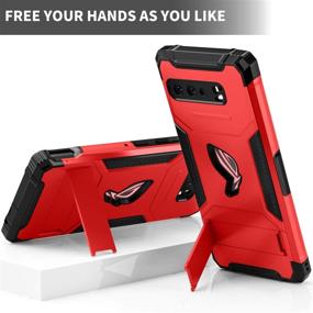 img 1 attached to 🔴 Premium MME Case for ASUS ROG Phone 3 – Air Trigger Compatible, Military Grade Drop Protection, Kickstand, Camera Protectors, Dust Plugs, 9D Tempered Glass | Red