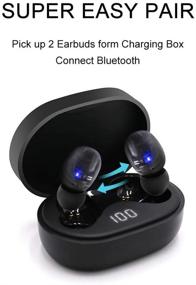 img 2 attached to Полная беспроводная свобода: Bluetooth наушники с HiFi стерео, сенсорным управлением, встроенным микрофоном и зарядным кейсом - идеально подходят для спорта и активного отдыха!