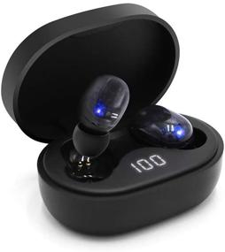 img 4 attached to Полная беспроводная свобода: Bluetooth наушники с HiFi стерео, сенсорным управлением, встроенным микрофоном и зарядным кейсом - идеально подходят для спорта и активного отдыха!