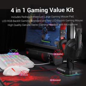 img 3 attached to 🎮 Redragon S101 Wired RGB Backlit Gaming Keyboard and Mouse Combo with Gaming Mouse Pad and Headset – All-in-One PC Gamer Bundle for Windows PC (White)