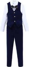 img 3 attached to 👶 Trendy Formal Wear: Luxurious Velvet Pieces for Boys' Toddler Dresswear