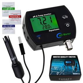 img 4 attached to 2-in-1 pH Temperature Meter Test Kit - Digital Monitor Tester Sensor | 0~14.0pH Measurement | Auto Calibration | BNC Electrode Probe | Ideal for Hydroponics, Aquarium, Drinking Water, Seawater pH Testing