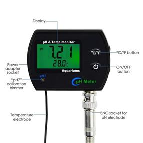 img 2 attached to 2-in-1 pH Temperature Meter Test Kit - Digital Monitor Tester Sensor | 0~14.0pH Measurement | Auto Calibration | BNC Electrode Probe | Ideal for Hydroponics, Aquarium, Drinking Water, Seawater pH Testing