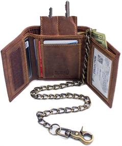 img 1 attached to Bikers Rustic Trifold Wallet Texture Men's Accessories and Wallets, Card Cases & Money Organizers