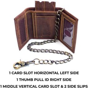 img 3 attached to Bikers Rustic Trifold Wallet Texture Men's Accessories and Wallets, Card Cases & Money Organizers