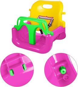 img 2 attached to AIPINQI 3 in 1 Kids Swing Seat, Infant Toddler Children Secure Swing Seat - Detachable & High Back Outdoor Playground Indoor Swing Seat (Pink)