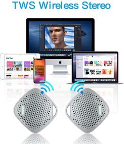 img 2 attached to 🔊 Мини Bluetooth колонка - портативная, водонепроницаемая, беспроводная колонка для использования на открытом воздухе, в душе, в походах, на пляже, в ванной, на лодке, на вечеринке - стерео сабвуфер с технологией TWS.