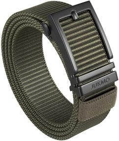 img 4 attached to JUKMO Webbing Ratchet Automatic Buckle Men's Accessories and Belts